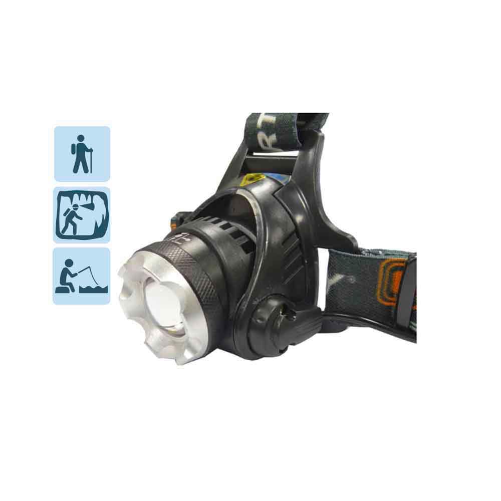 Linterna frontal con sensor led cob 8w 280lm/100lm + spot led 3w