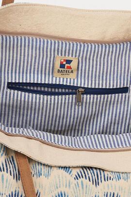 Bolso Grande L:51-H:46cm Conchas Azules