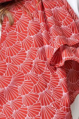 Fular Rojo Conchas