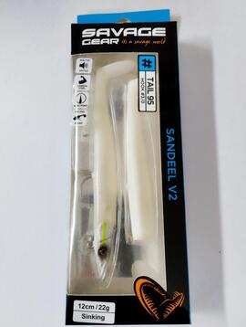 Vinilo Savage Gear Sandeel V2 (12cm-22grs) WHITE PEAR SILVER