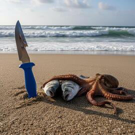 CUCHILLO DIVING C/FUNDA AZUL