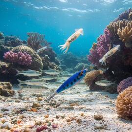 Señuelo Calamar BEGIX S BLUE PINK DOTS NAT.