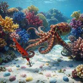 Señuelo Calamar BEGIX GAMBA 2.5 ORANGE DOTSNATURAL