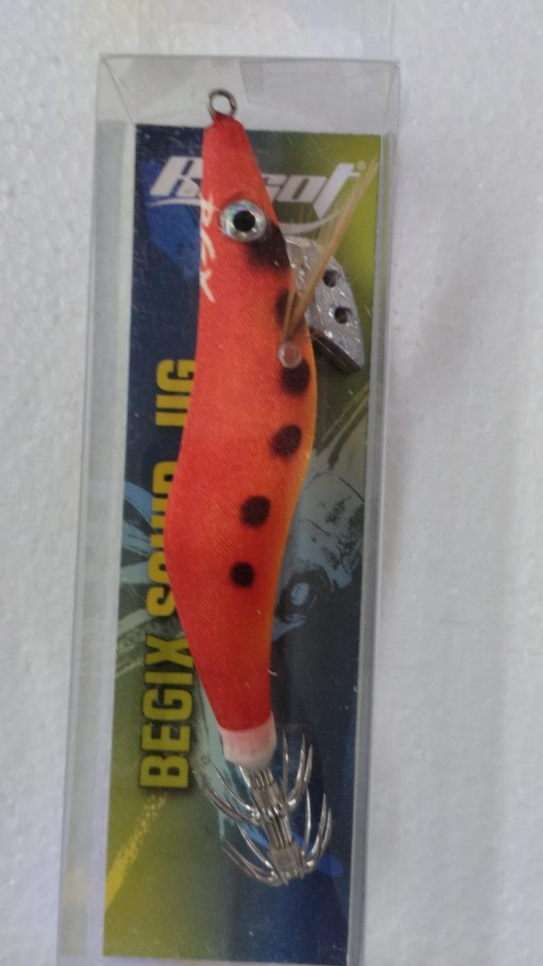 Señuelo Calamar BEGIX GAMBA 2.5 ORANGE DOTSNATURAL