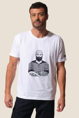 Camiseta cuello redondo DAFFI-Blanco