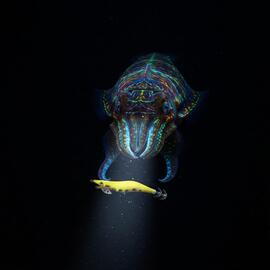 Señuelo Calamar BEGIX GAMBA 3.0 YELLOW DOTS NATURA